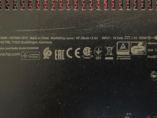 Zbook sps 850147 001 - hp, 15
